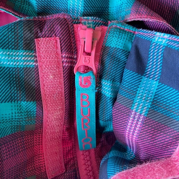 Burton Twist Bomber Jacket Girl’s XL US 18 Ski Snowboard Pink and Blue Plaid - Picture 4 of 8